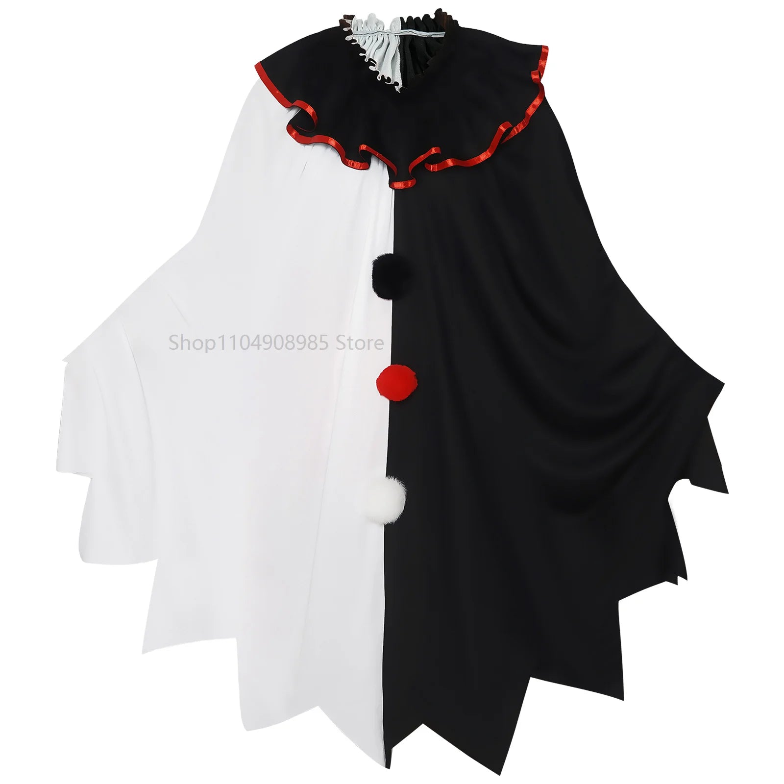 Scary Clown Costume Halloween Costume Black and White Cape Adult Costume Halloween Women's - View 5