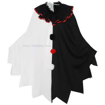 Scary Clown Costume Halloween Costume Black and White Cape Adult Costume Halloween Women's - View 5