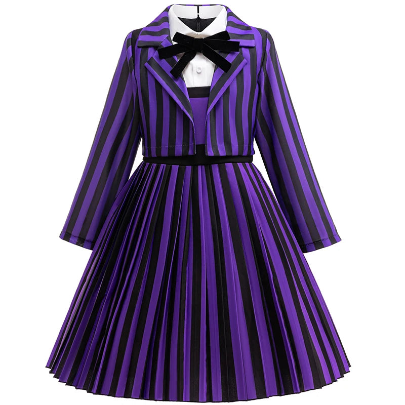 Girls Purple Academy-Inspired Halloween Costume Dress