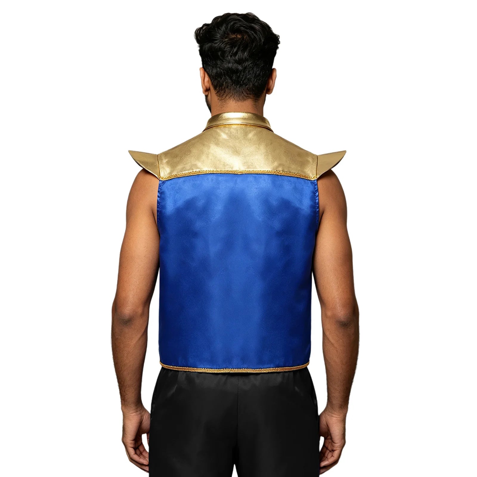 Men's Arabian Prince Shiny Metallic Vest Tops Shoulder Pads Open Costume - alternate view 2