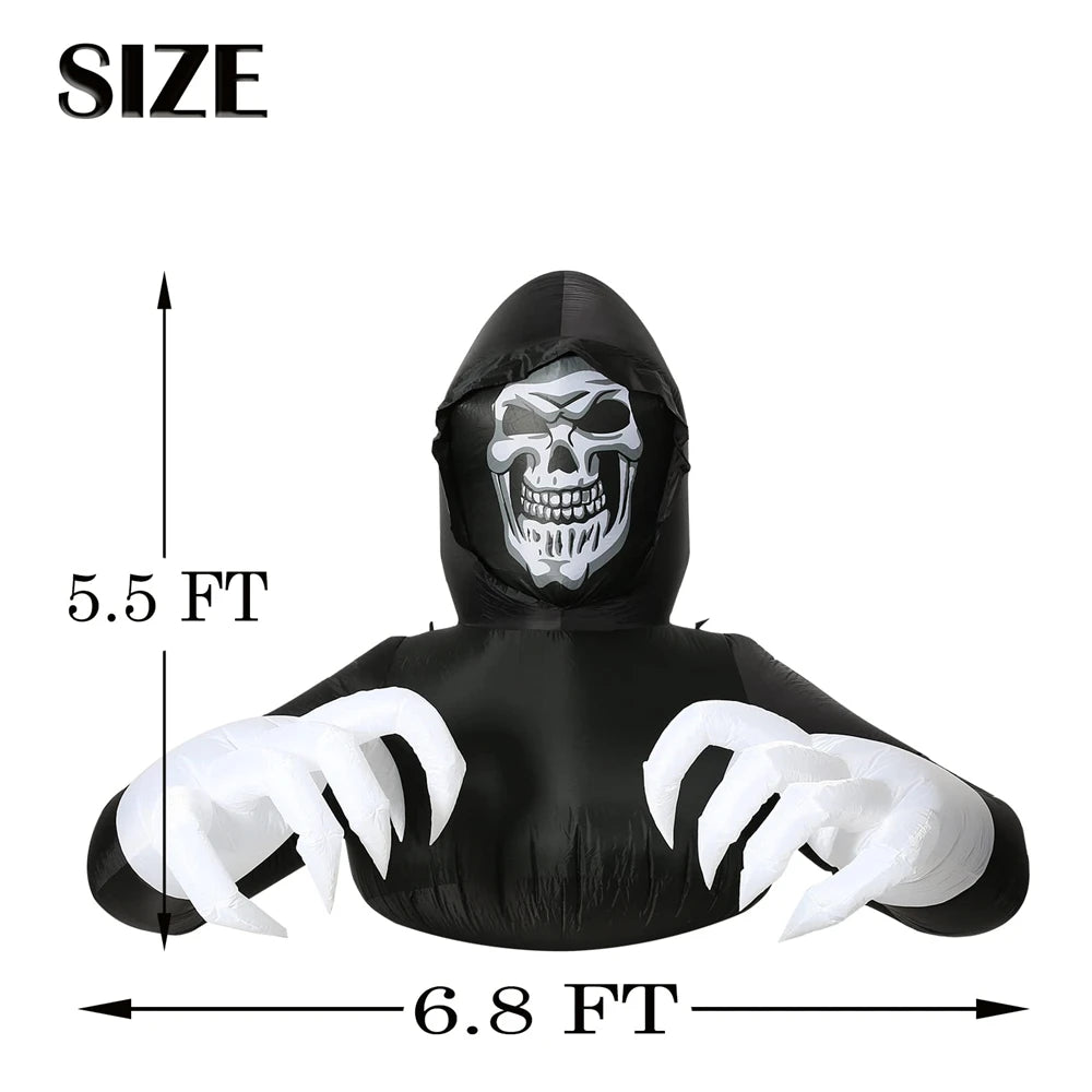 Halloween Inflatables Death God Outdoor Decorations Scary Red Eye Ghost with Built-in LEDs for Yard Garden - product image 6
