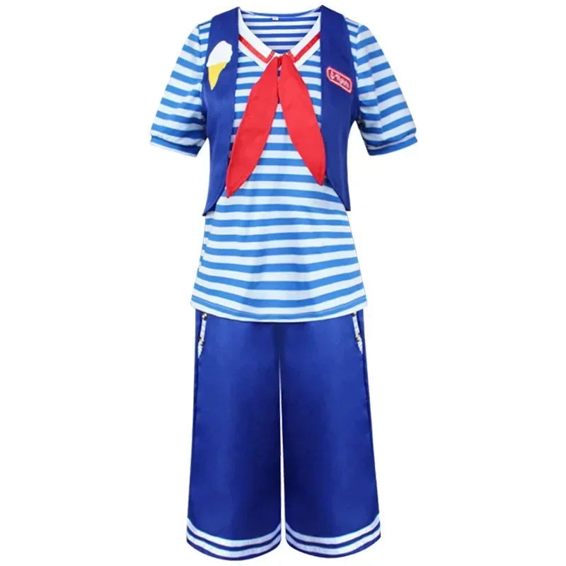 Halloween C.Retro 80s Ice Cream Shop Cosplay Costume pour adultes, chemise, pantalon, chapeau, glaçures, fête