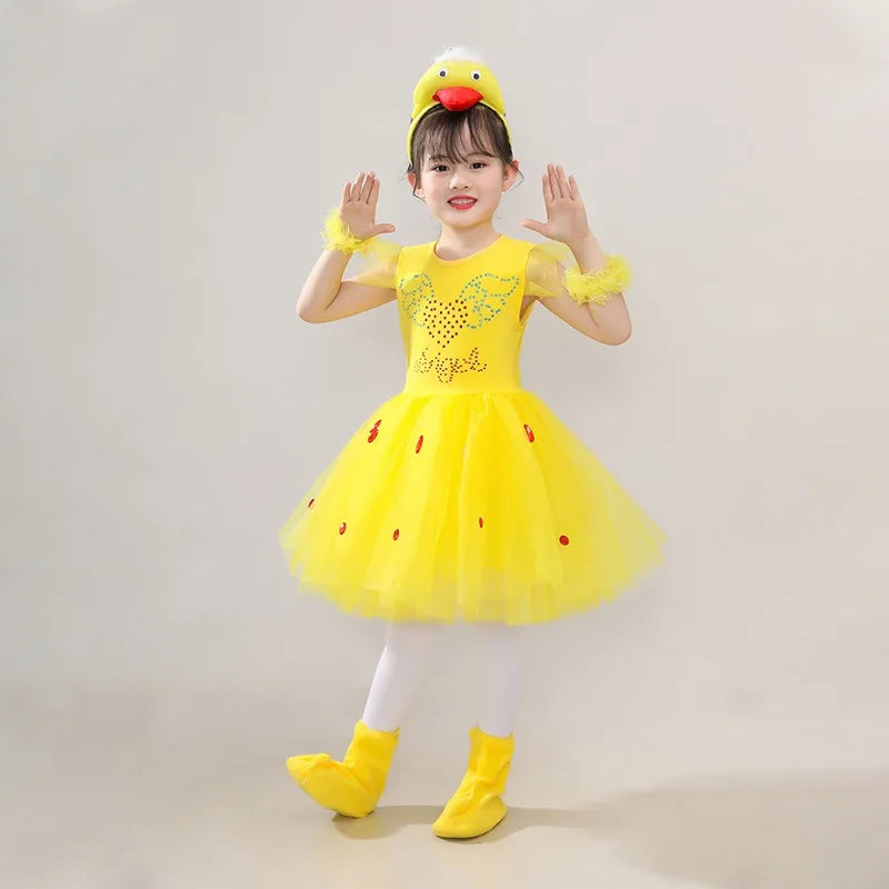 New Children Kids Adult Halloween Duck Chicken Chick Costume Skirt Tutu Yellow Bodysuit Outfit Dance - product image 28