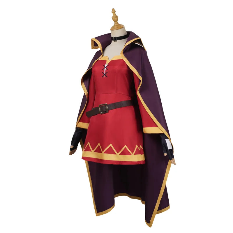 Witch Red Purple Belt And Vintage Women's Dress Halloween Costume - Red - product image 4