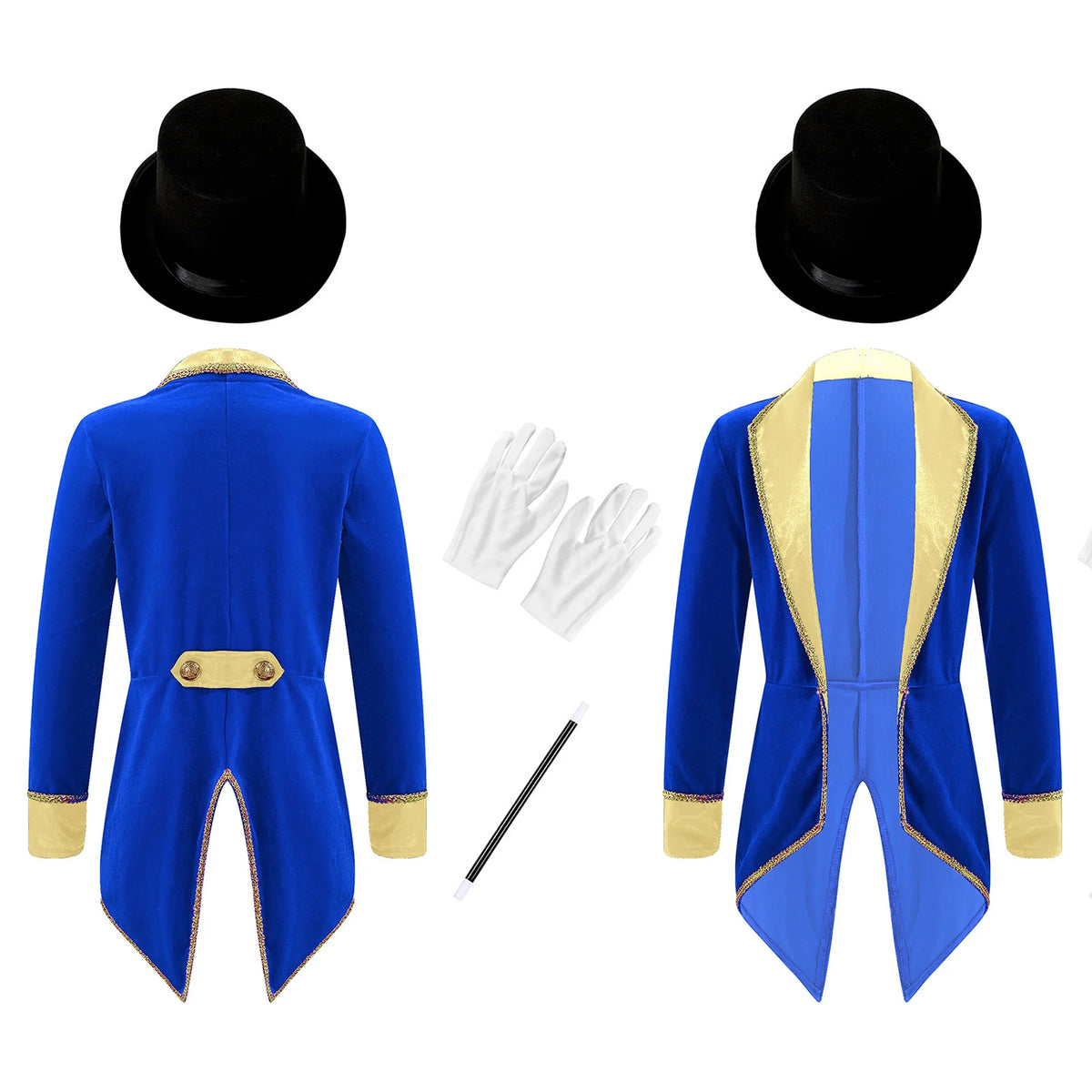 Kids Circus Ringmaster Halloween Costume Tailcoat