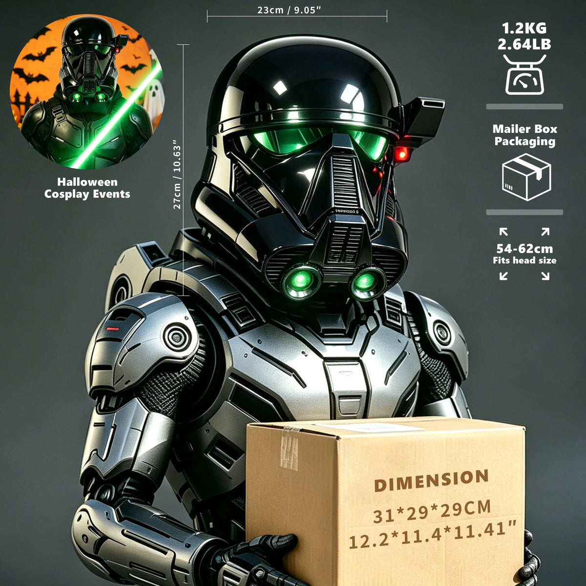 Rogue One Imperial Death Trooper LED Adult Halloween Helmet Mask - product image 5