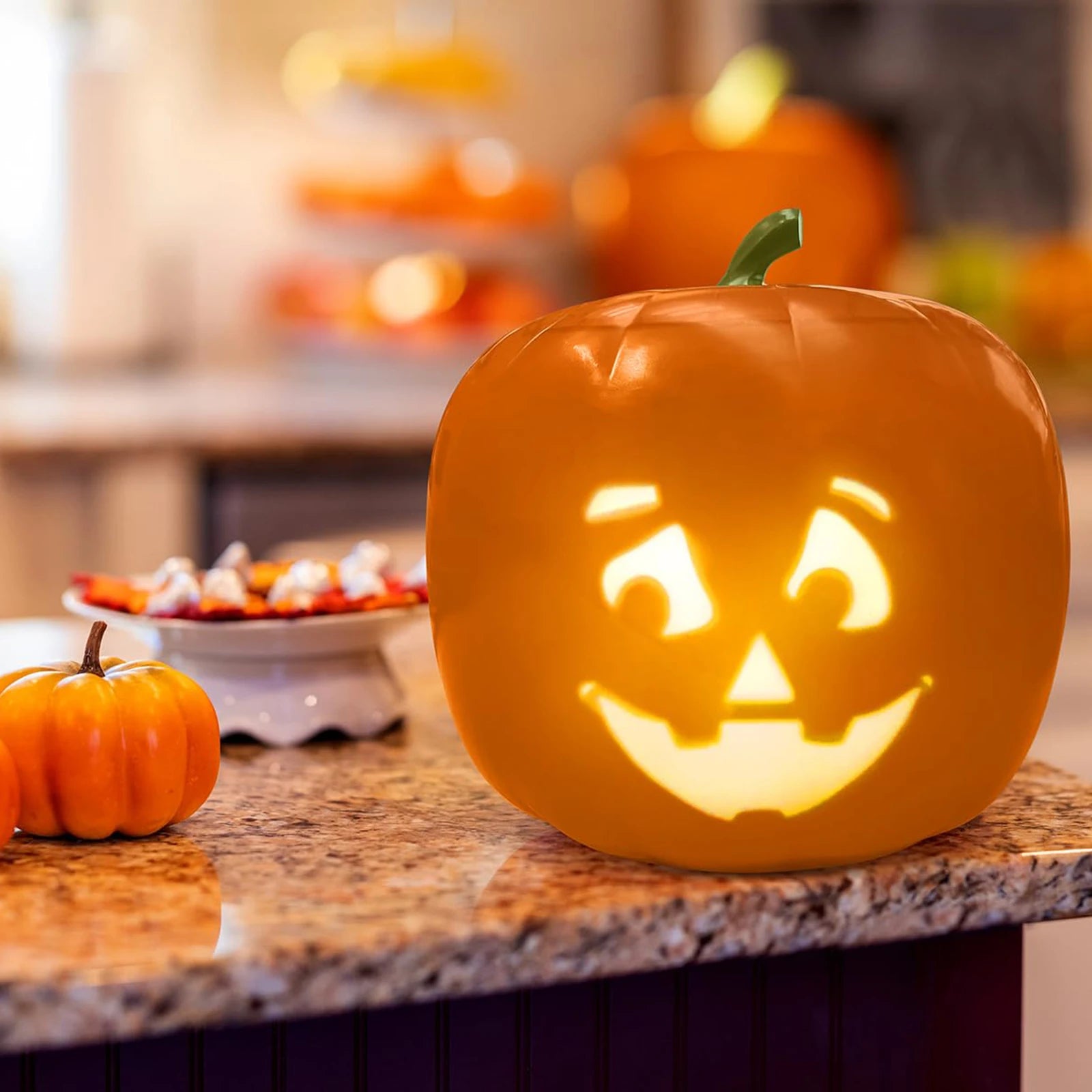 Animated Talking Pumpkin Decoration with Built-In Projector & Speaker