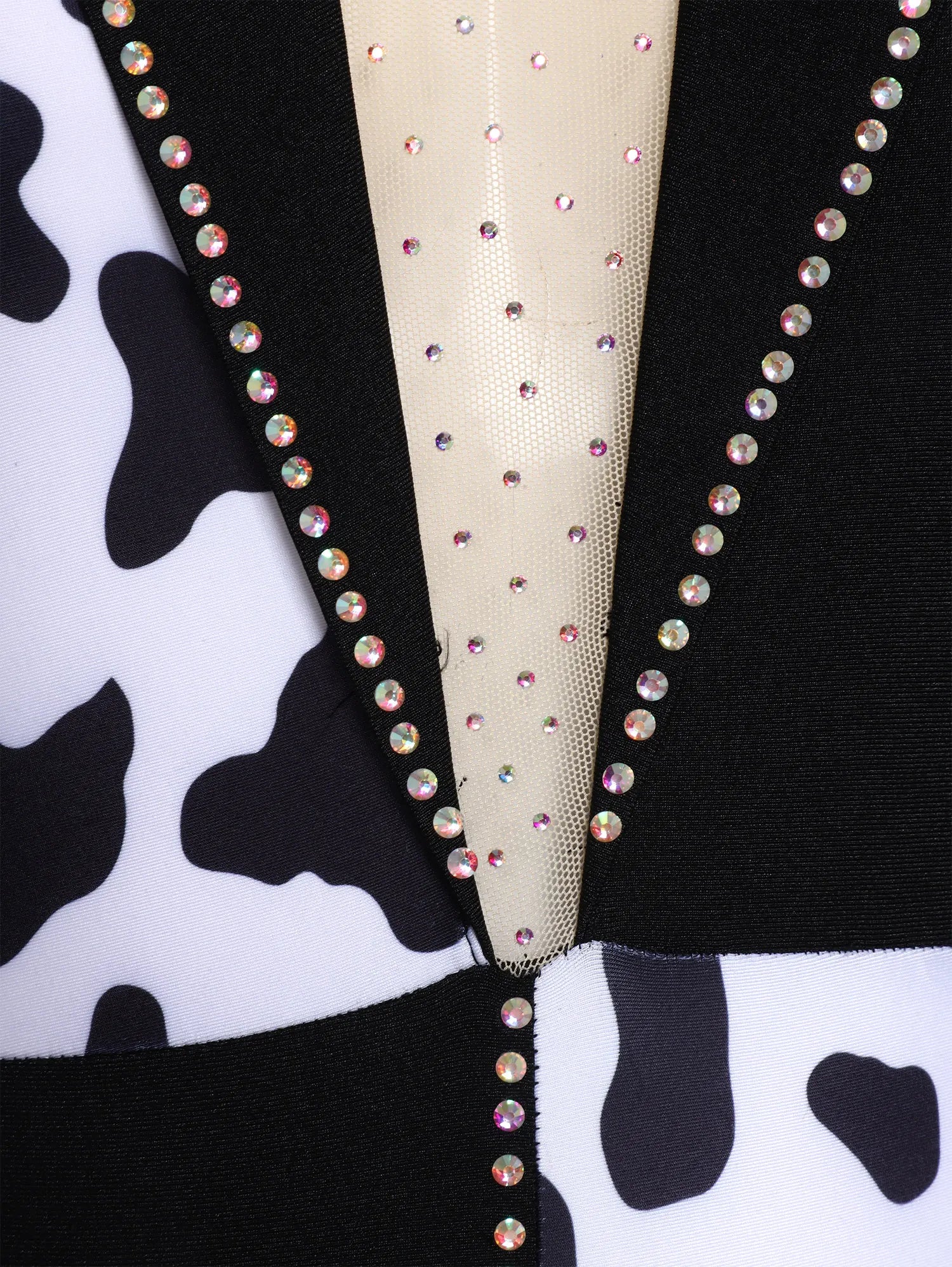 Women's Halloween Devil Witch Evil Clown Dalmatian Cosplay Costume Shiny Mesh Spotty Contrast Leotard Dress - product image 5