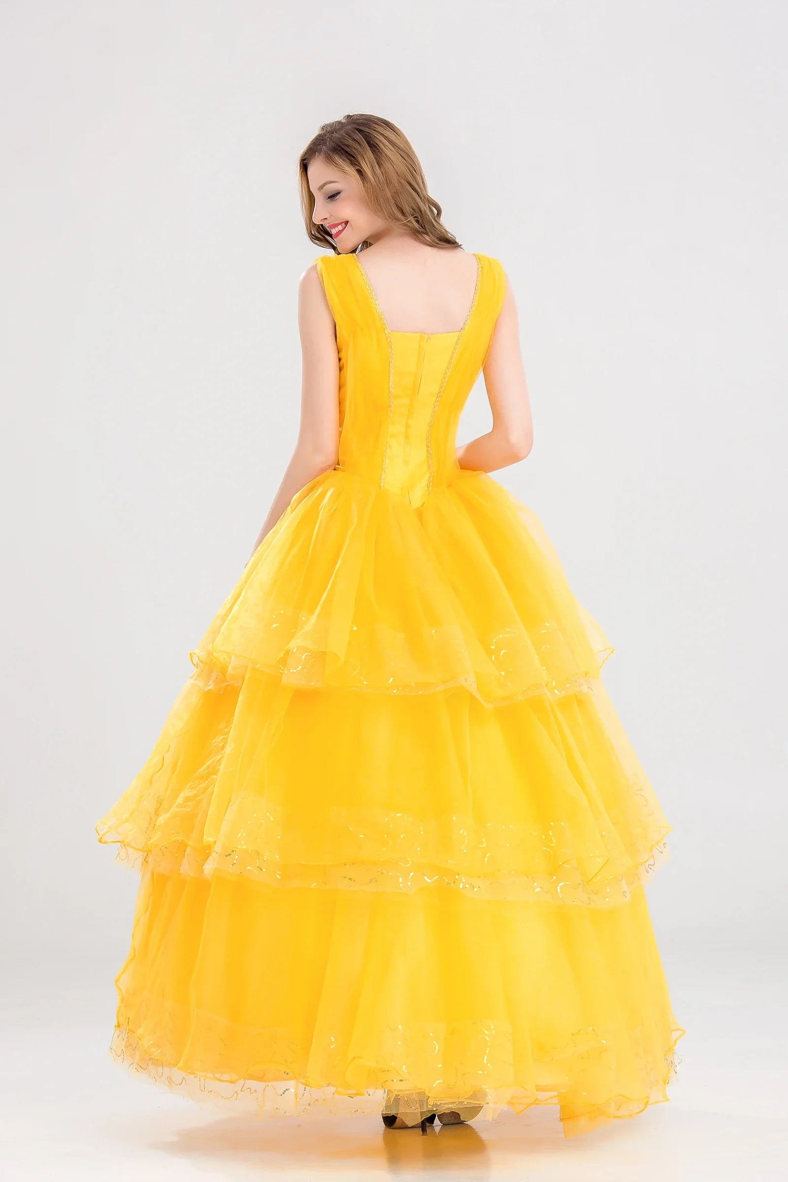 Women's Princess Beauty Belle Ball Gown Halloween Costume - Ivory / XXL