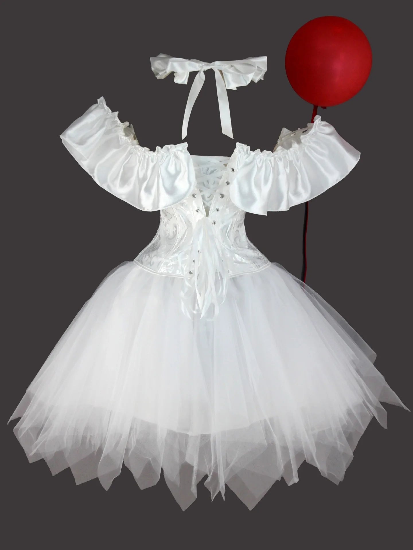 Halloween Clown Costume Women Corsets Suit with Skirt Circus Performance Outfit Jester - Black and white / M