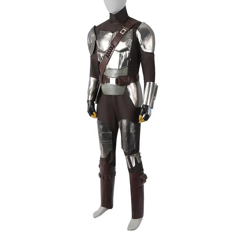 Adult Wars Men's Halloween Costume Padded Jumpsuit Attached Cape and Molded Half Mask - 580 / XS