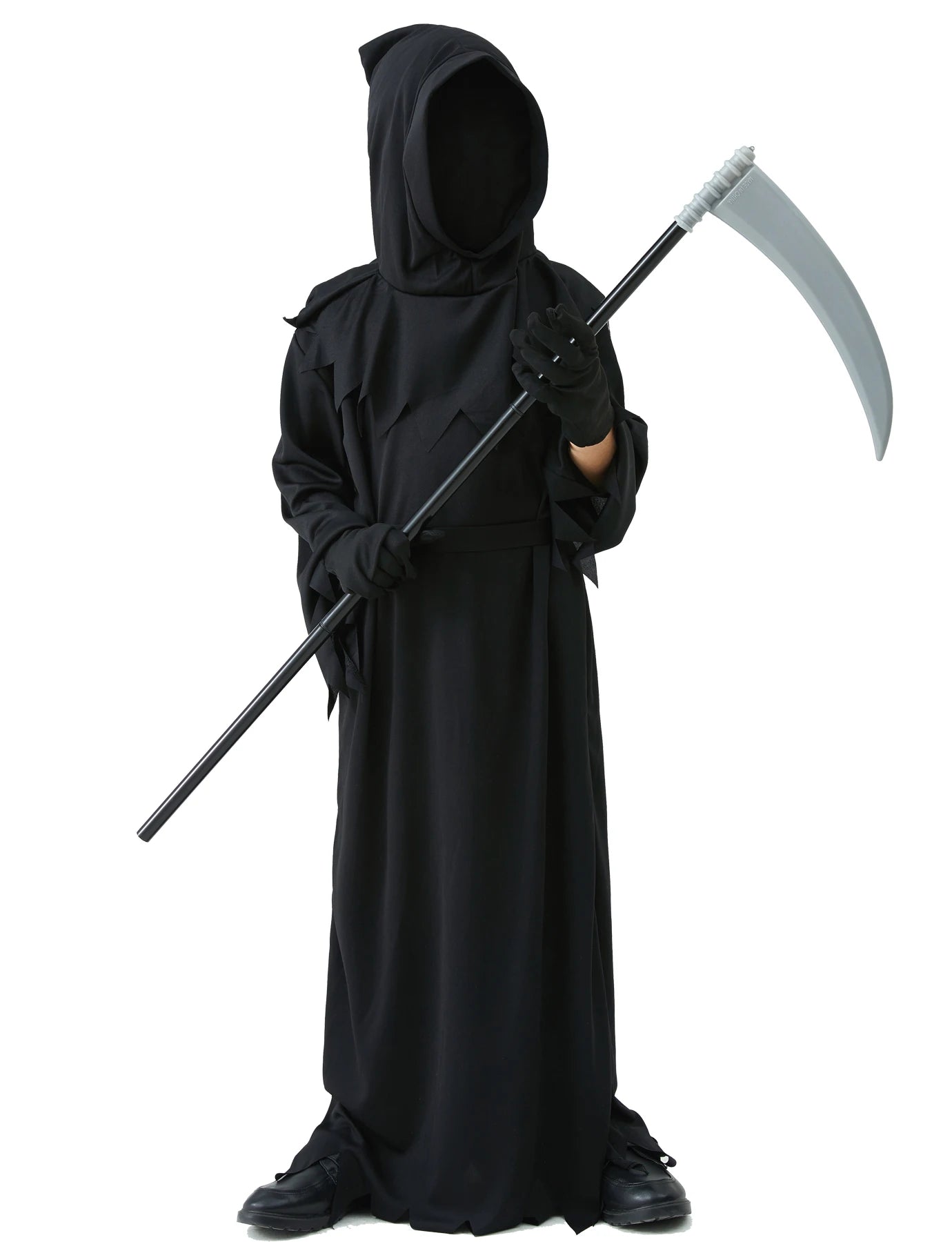 Halloween Grim Reaper Horror Costume Black Hooded Spooky Ghost Robe Dress Up Costume Adult - View 6