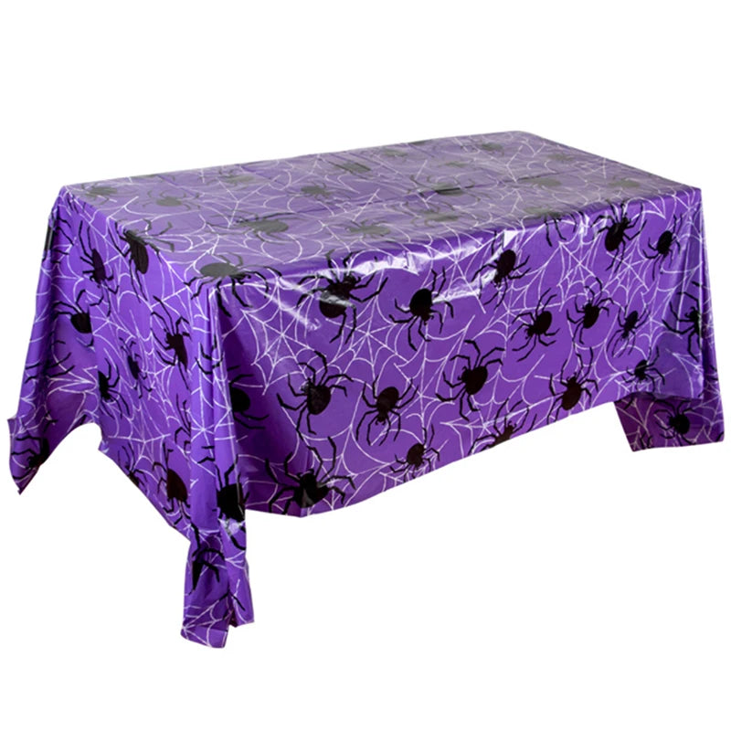 Pumpkin & Spider Web Plastic Halloween Tablecloth - product image 7