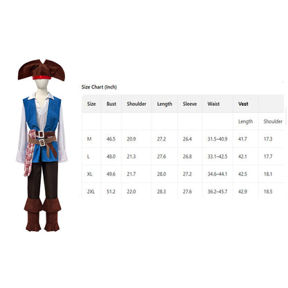 Men's Women Pirate Captain Cosplay Costume Medieval Viking Pirate Uniforms Shirts Pants with Belts Halloween - product image 2