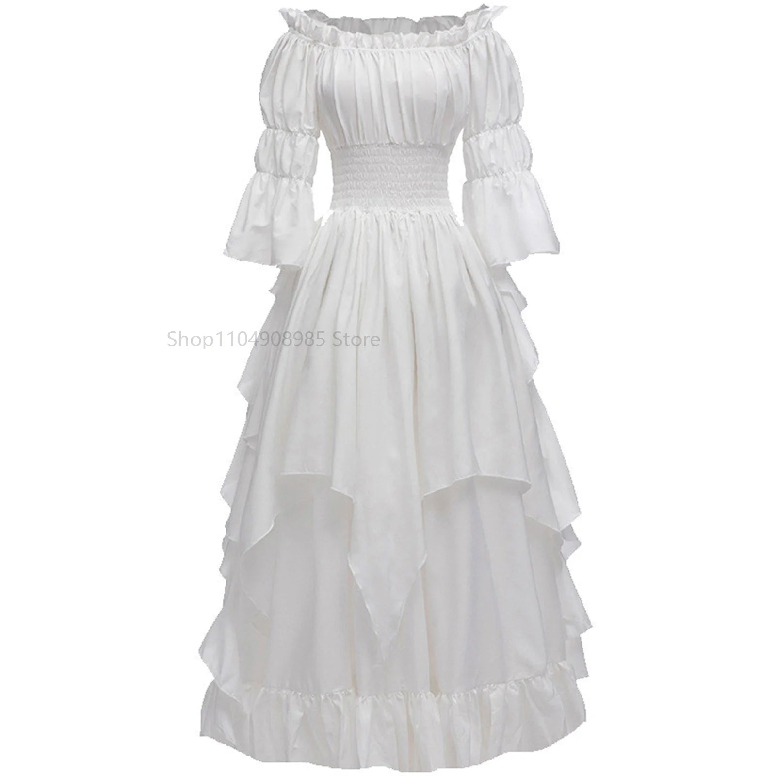 Women's Gothic Witch Dress Medieval Renaissance Costume Victorian Shoulder Off Sexy Dress for Halloween Party - product image 11