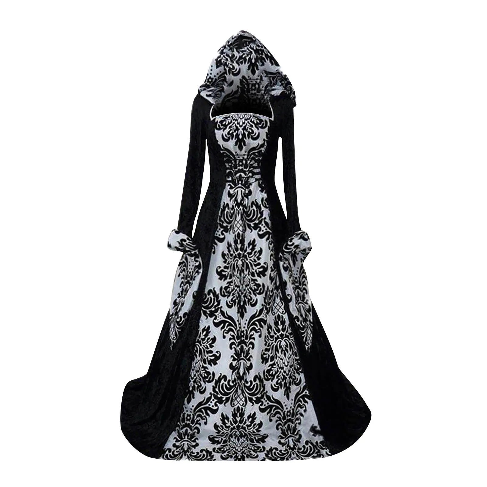 Costume Wicca Witch Medieval Dress Women Adult Plus Size Scary Costume Gothic Wizard