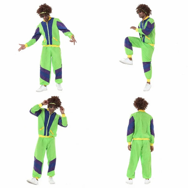 Men's 80s 90s Retro Sportwear Adult Hippie Disco Cosplay Costume Halloween Carnival Suit Party Role Playing - product image 1