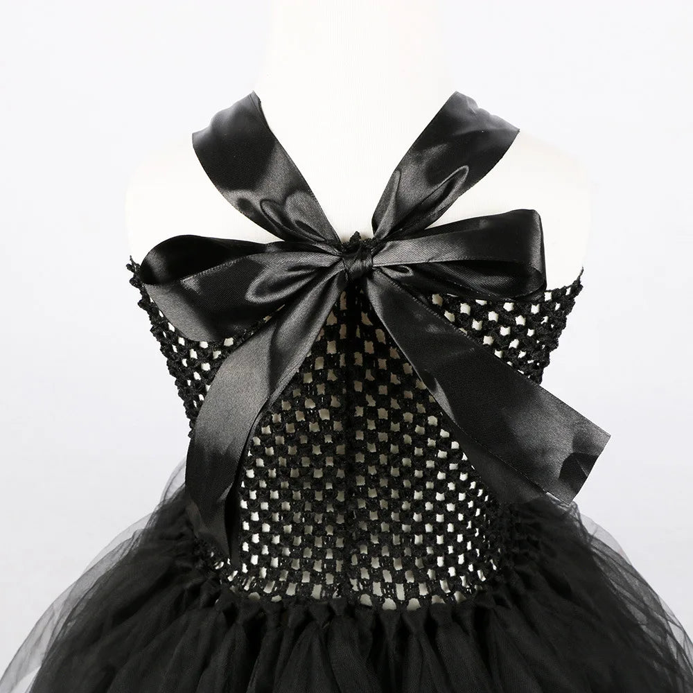 Kids' Princess Birthday Dark Black Evil Queen Mesh Wings Halloween - product image 5