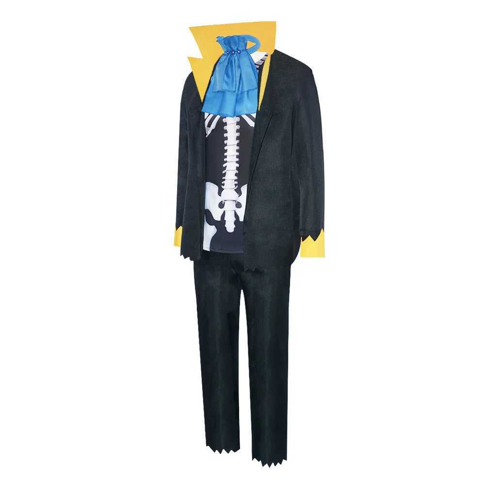 Men's Anime Soul Emperor Brook Black Uniform Suit Orange Costume - alternate view 5