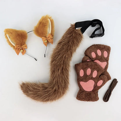 Kids' Cats Set for Girl , Cats Accessories with Headband, Tail, 3-Piece Gloves - alternate view 7
