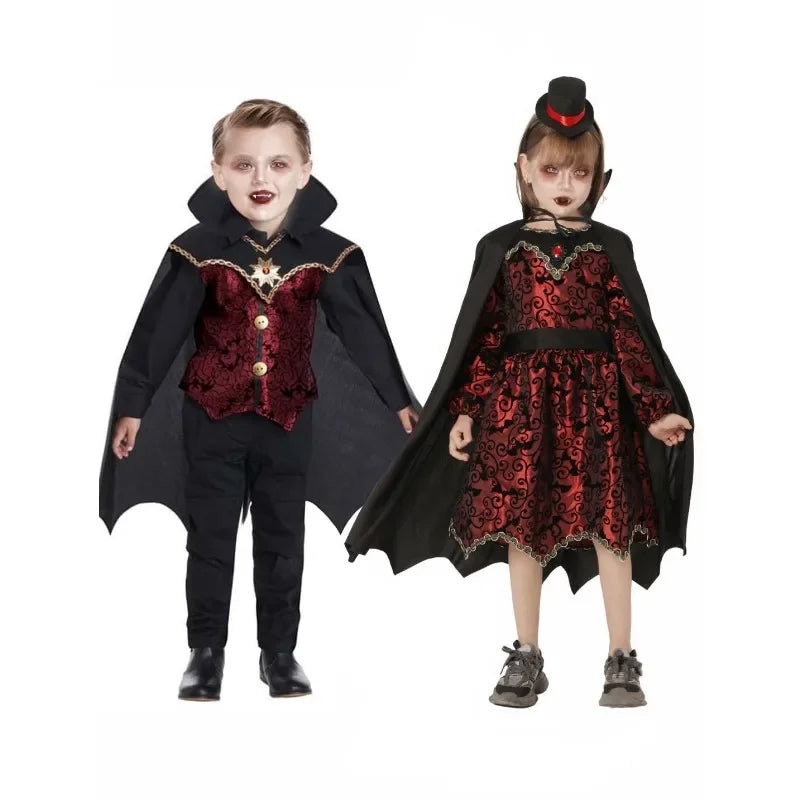 Kids Vampire Dracula Costume – Boys & Girls Halloween Dress-Up