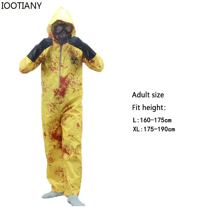 Unisex Zombie Apocalypse Zombie Infected Person Cosplay Parent-Child Costume Halloween Nuclear Radiation Virus