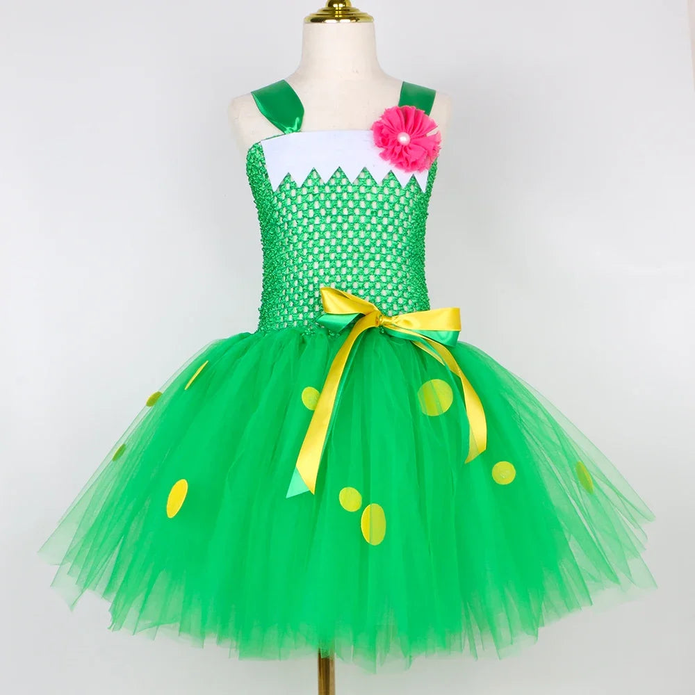 Green Dragon Dinosaur Costume Kids Fancy Tutu Dress with Wings Toddler Girls Halloween Animal Dress Up Clothes - product image 2