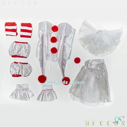 Halloween Movie Clown Pennywise Dress Cosplay Costume Wig Genderswap Horror Scary Sexy Dress Up Women Carnival Party Outfit