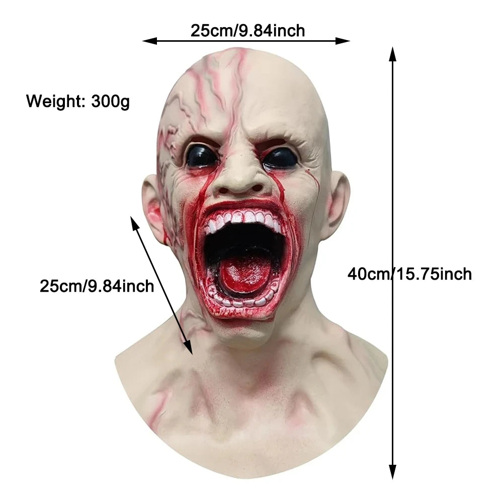 Zombie Mask Creepy Halloween Props Scary Realistic Face Mask Adult Party Cosplay Costume Props Horror - product image 6