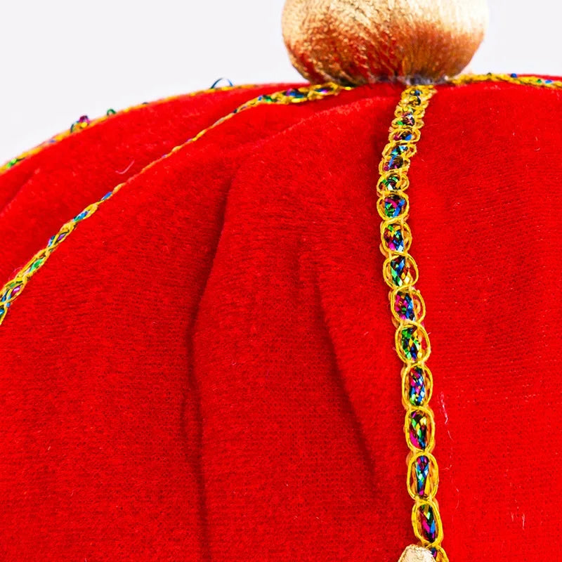 Props Prince King Christmas Show Crown Pharaoh Mardi Gras Velvet Decoration Hat - alternate view 4