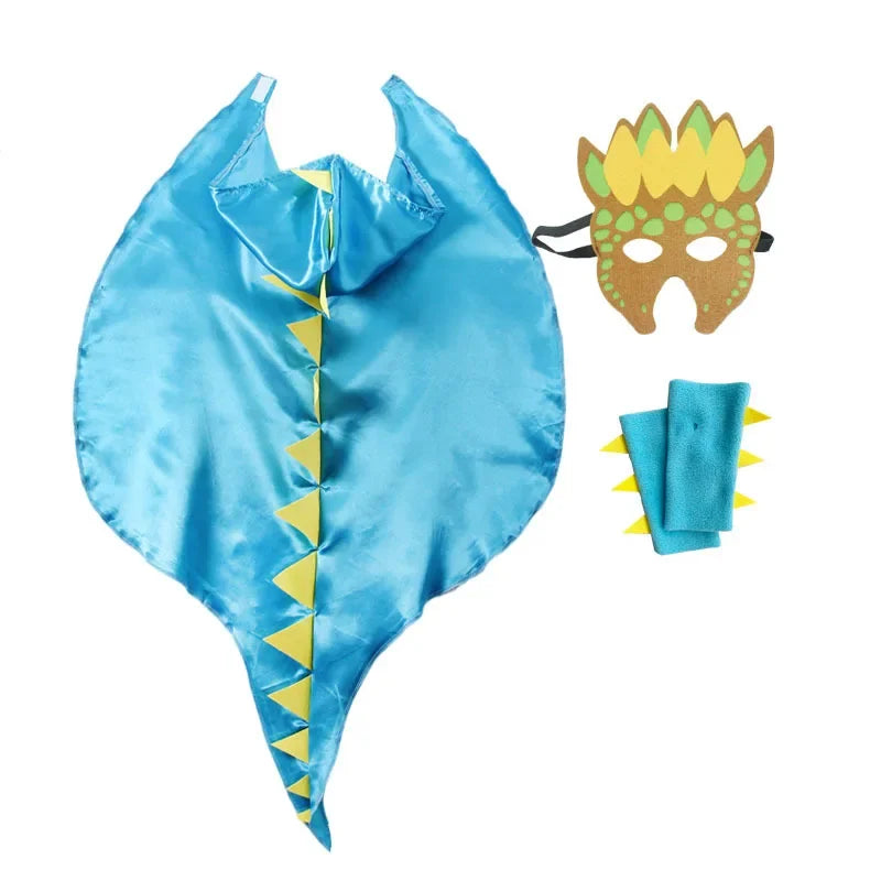 Boys Girls Dinosaur Cape Dragon Hooded Cloak for Kids Halloween Costume Christmas Fancy Cape Mask Cosplay - product image 9