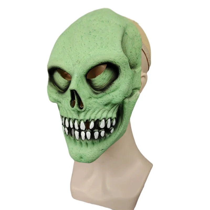 Horror Face Skeleton Mask Adult Demon Evil Zombie Glow The Dark Ghost Costume Scary Halloween Prop Green - product image 4