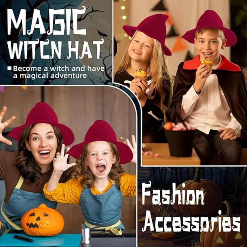 Women's Witch Hat for Halloween Wool Hats Wide Brim Spire Knitted Cap Party and Daily - product image 5