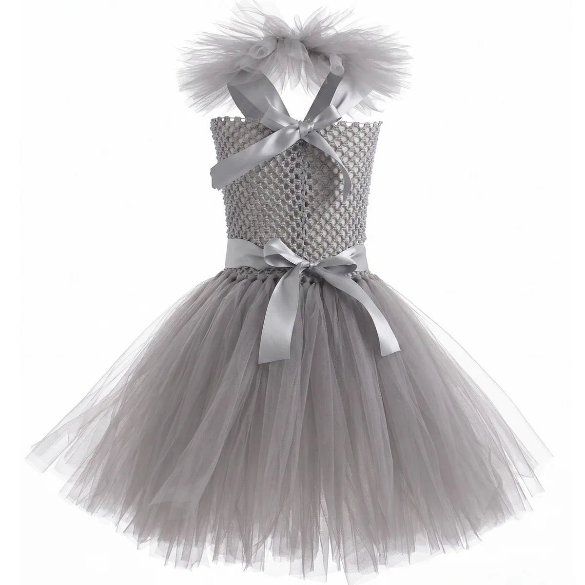 Weird Joker Grey Tutu Dress+Gloves+Hairpin+Bracelet Girls Costume Weirdo Creature Clown - Clown 05 / 6-7T(L)