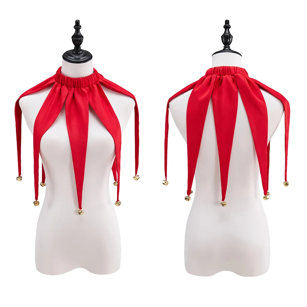 Clown Red Collar Halloween Jester Collar Accessories Fairy Tale Circus