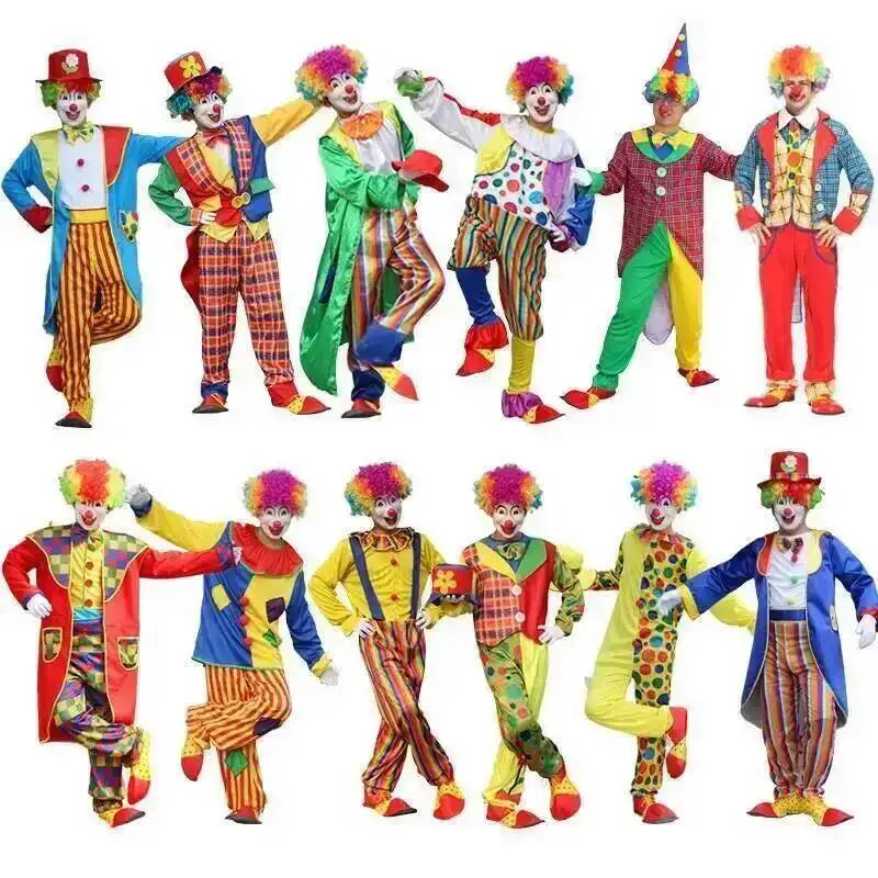 Adults Clown Costumes Joker Bodysuit for Men Magician Performance Fancy Halloween Outfits - Zc-002 / 5xl height175-190cm