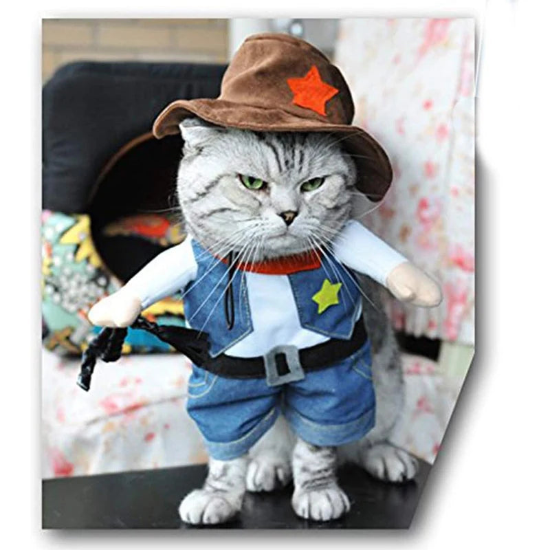 Pet Cowboy Funny Dog Cat Small Dogs Accessories Costume - alternate view 3