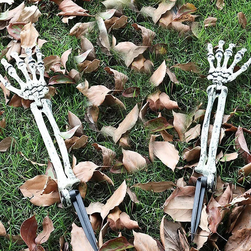 Electronic Glow Skeleton Ghost Head Hanging Ornament with Scary Sound for Haunted