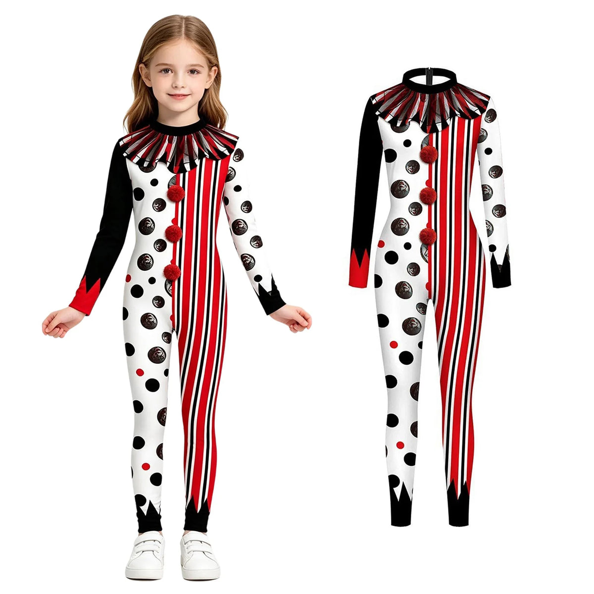 Boys Girls Clown Jumpsuit Long Sleeve Print Back Zipper Skinny Bodysuit - product image 7