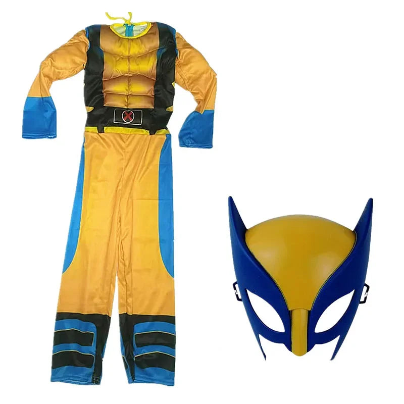 Wolverine Kids' Deluxe Halloween Jumpsuit Costume with Mask
