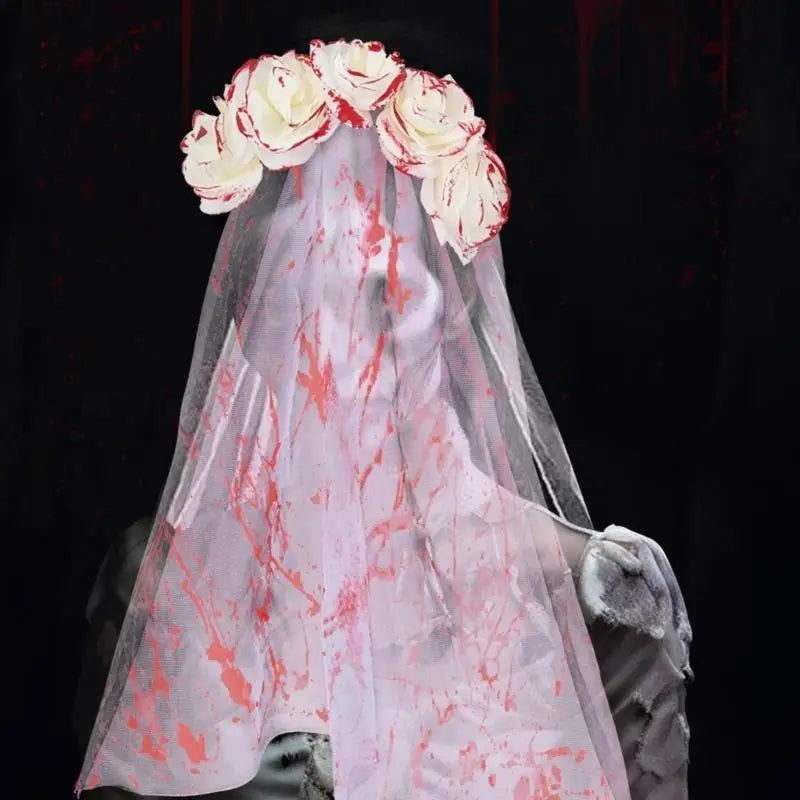 39BD Gothic Bride Veil For Women Halloween Costume Accessory Veil Facemask - product image 1