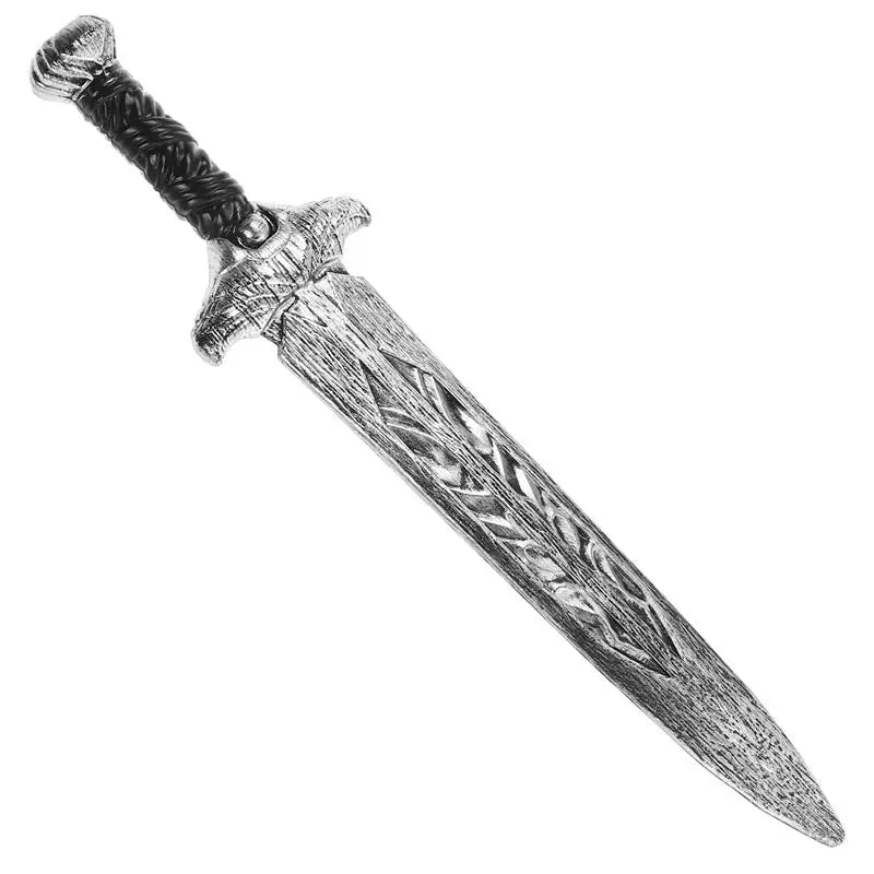 Durable Silver Broad Sword Cosplay Props Halloween Sword Costume Party Supplies Roman Sword Prop Interactive - product image 8