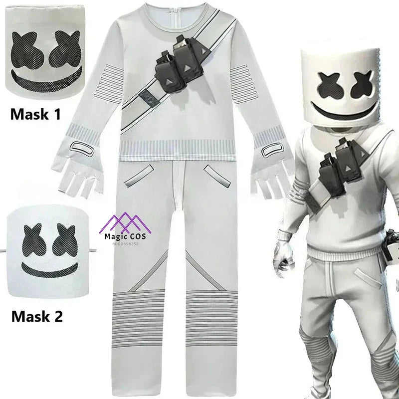 Marshmallow Battle Royale DJ-Inspired Costume Electric Sound DJ Jumpsuit & Carnival