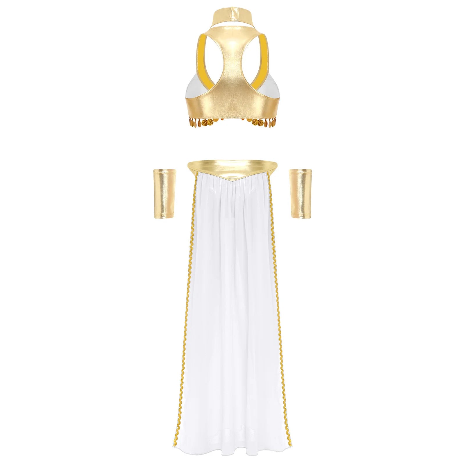 Women's Ancient Egyptian Queen Cosplay Outfits With Collar Crop Top - view 4