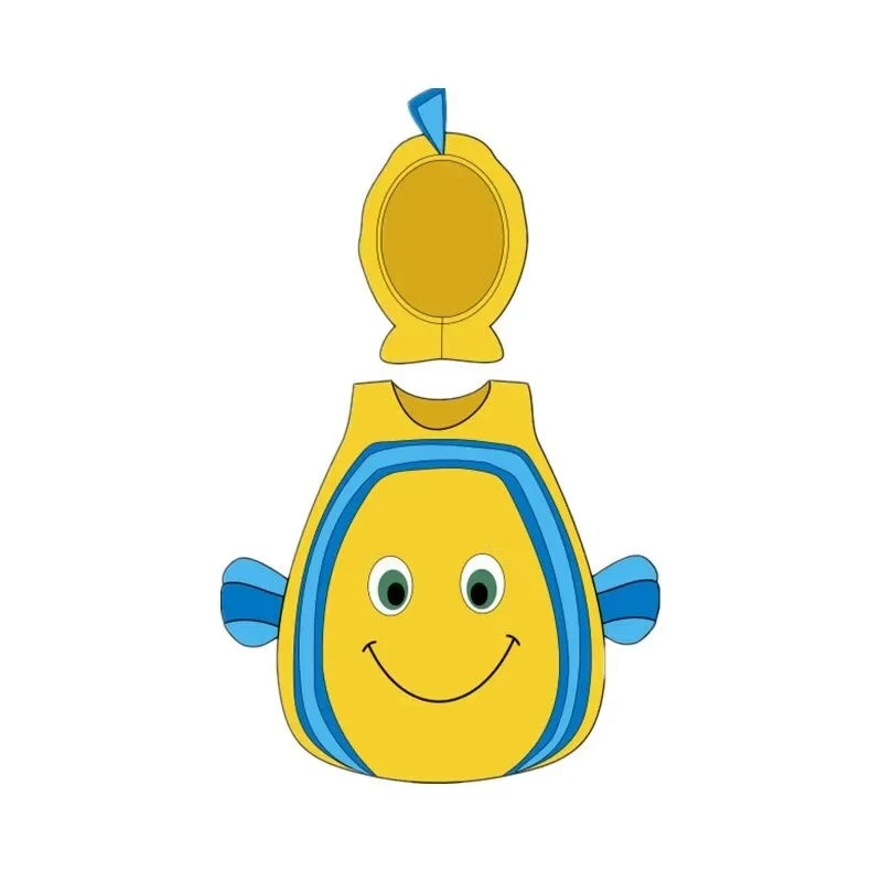 Kids Yellow Fish Costume Cute Clownfish Outfit with Hat Tail for Halloween Performance - 02 / M