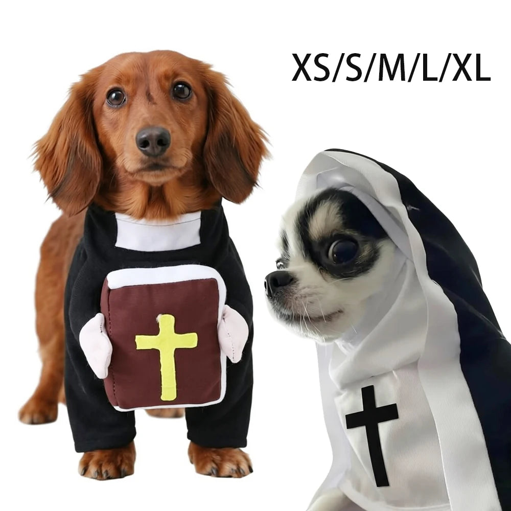 Pet Nun Funny Small Large Dogs Cats Dog Priest Costume
