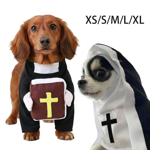 Pet Nun Funny Small Large Dogs Cats Dog Priest Costume
