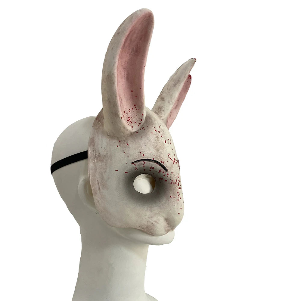Game Dead By Daylight the Huntress Costume Mask Bloody Rabbit Butcher Helmet Horror Latex - A