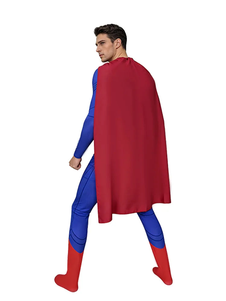 Superman Costume Adult Superhero Costume Men Halloween Costume Adult Performance Disguise - Superman / XXL