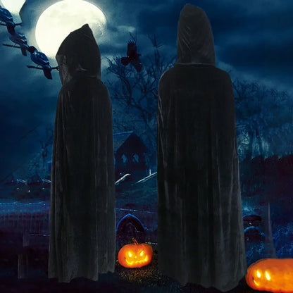 Adult Witch Gothic Hooded Cloak Vampires Grim Reaper Capes Costume - alternate view 4